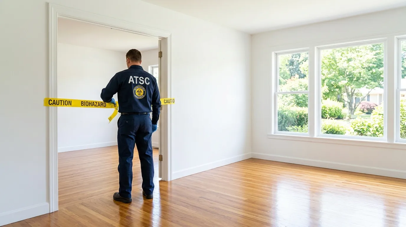 Certified biohazard cleanup crew performing Trauma Scene Cleanup in Daphne